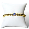 Gold Hematite Beaded Bracelet with Protective Eye Centerpiece