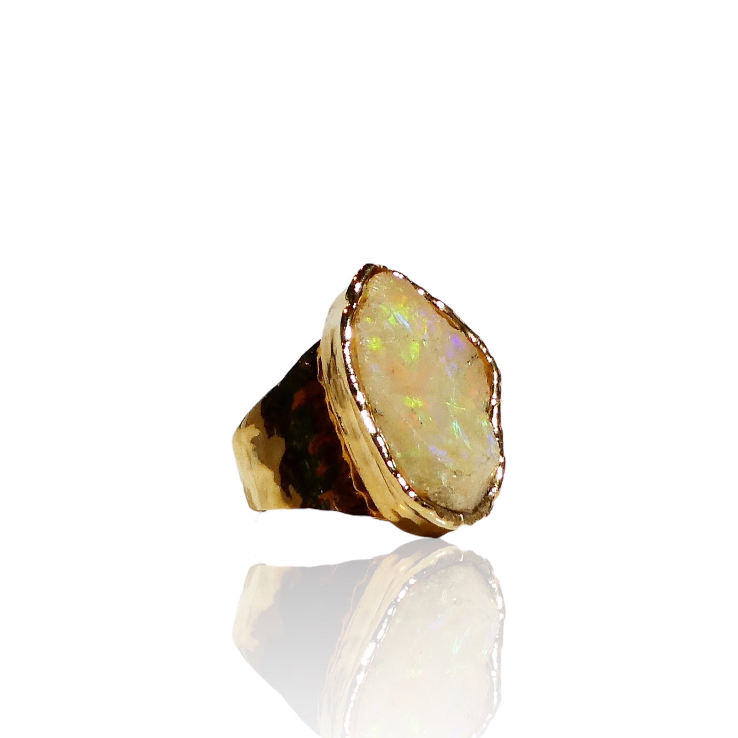 Raw Cut Ethiopian Opal Ring