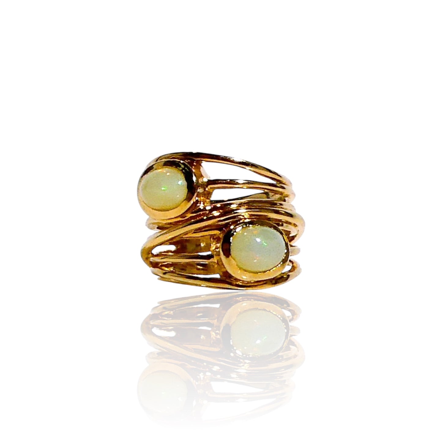 Double Opal Wrapped Ring