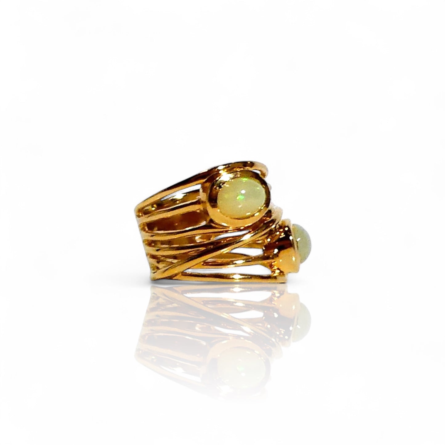 Double Opal Wrapped Ring
