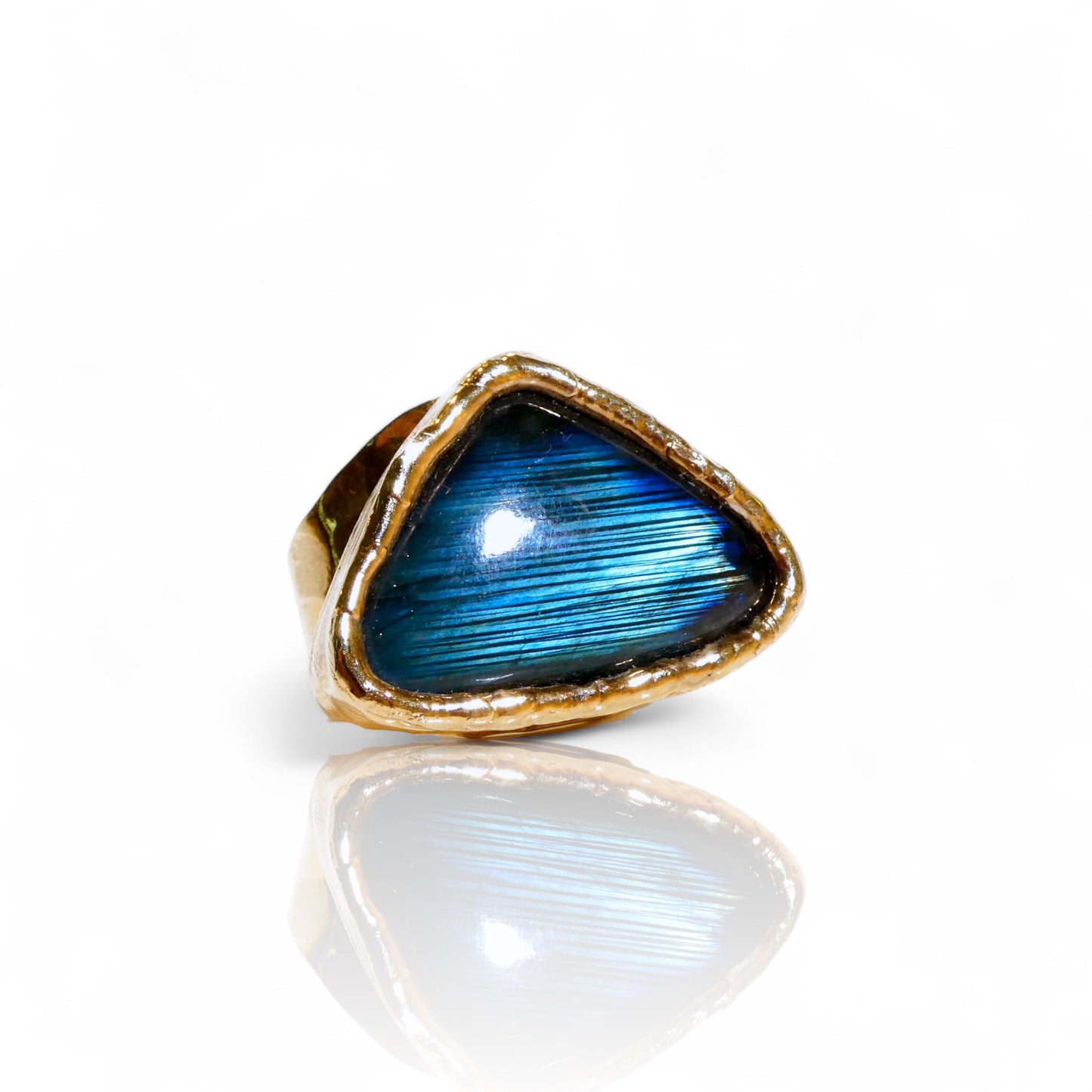 Triangular Labradorite Ring