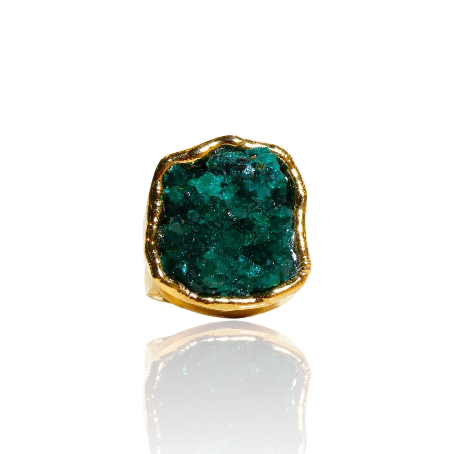 Dioptase Crystal Ring