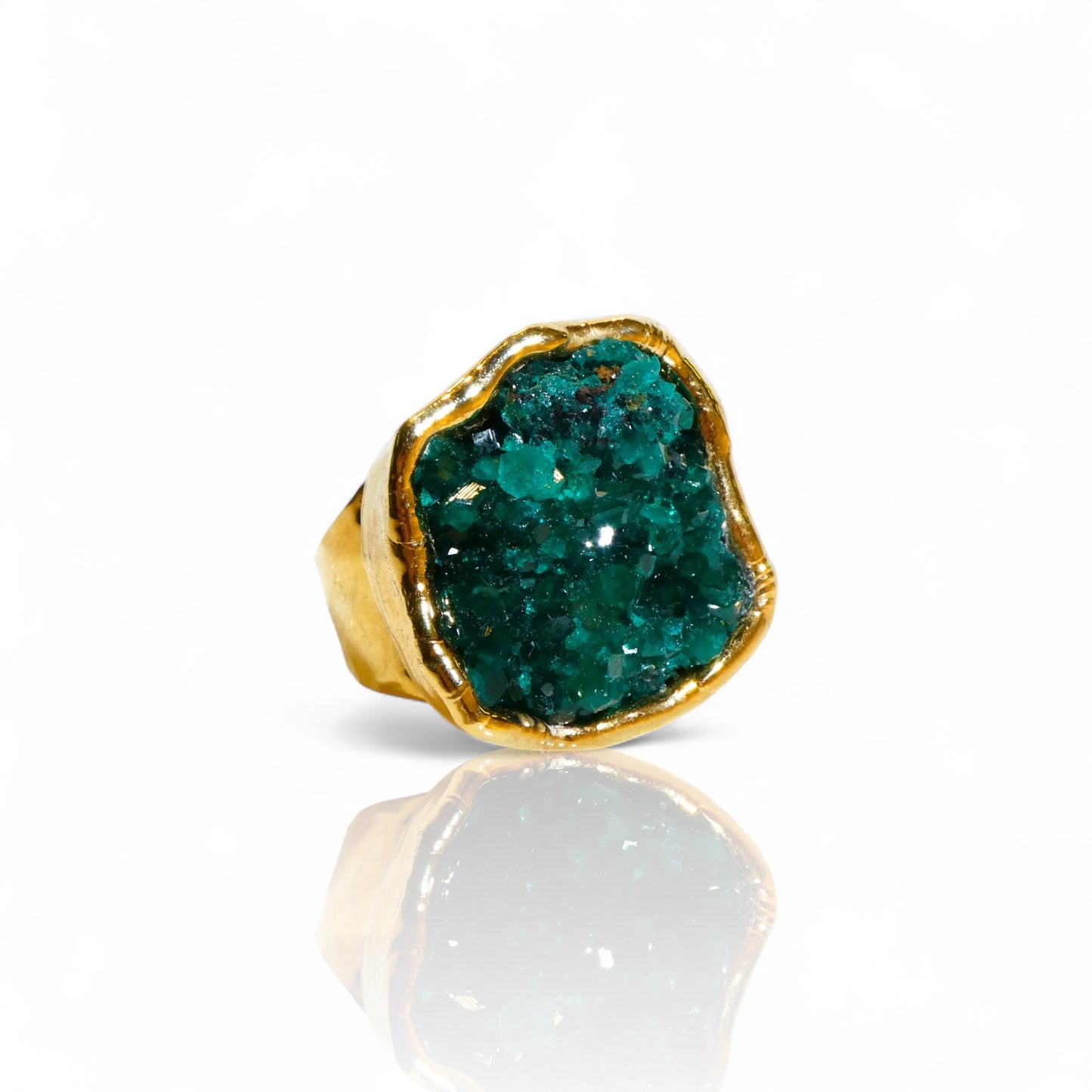 Dioptase Crystal Ring