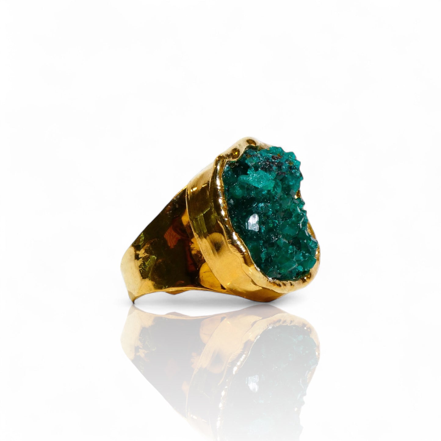 Dioptase Crystal Ring