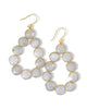 Coin Gemstone Teardrop Earrings on Hooks - 2 Colors