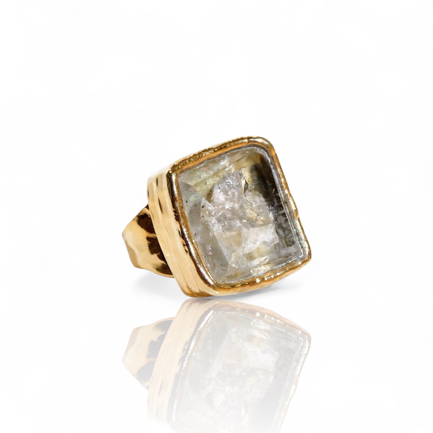 Square Herkimer Diamond Ring