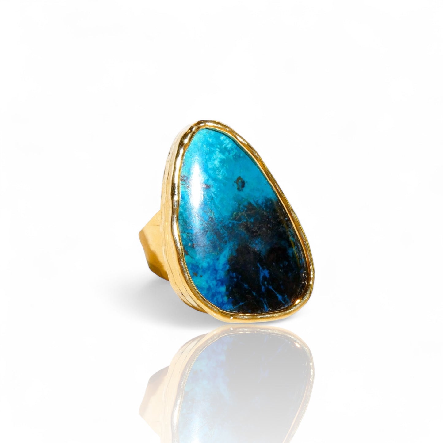 Triangular Chrysocolla Ring