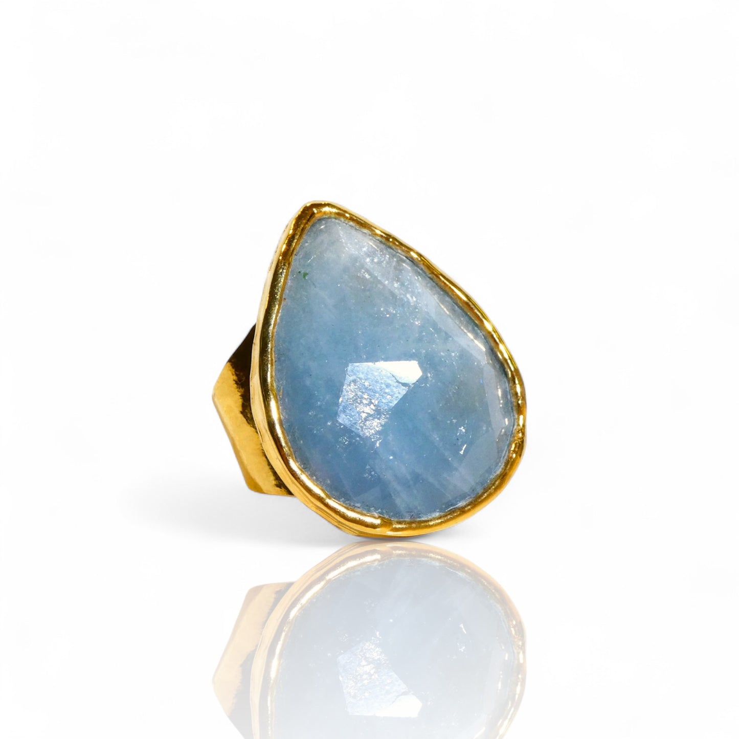 Natural Aquamarine Teardrop Ring