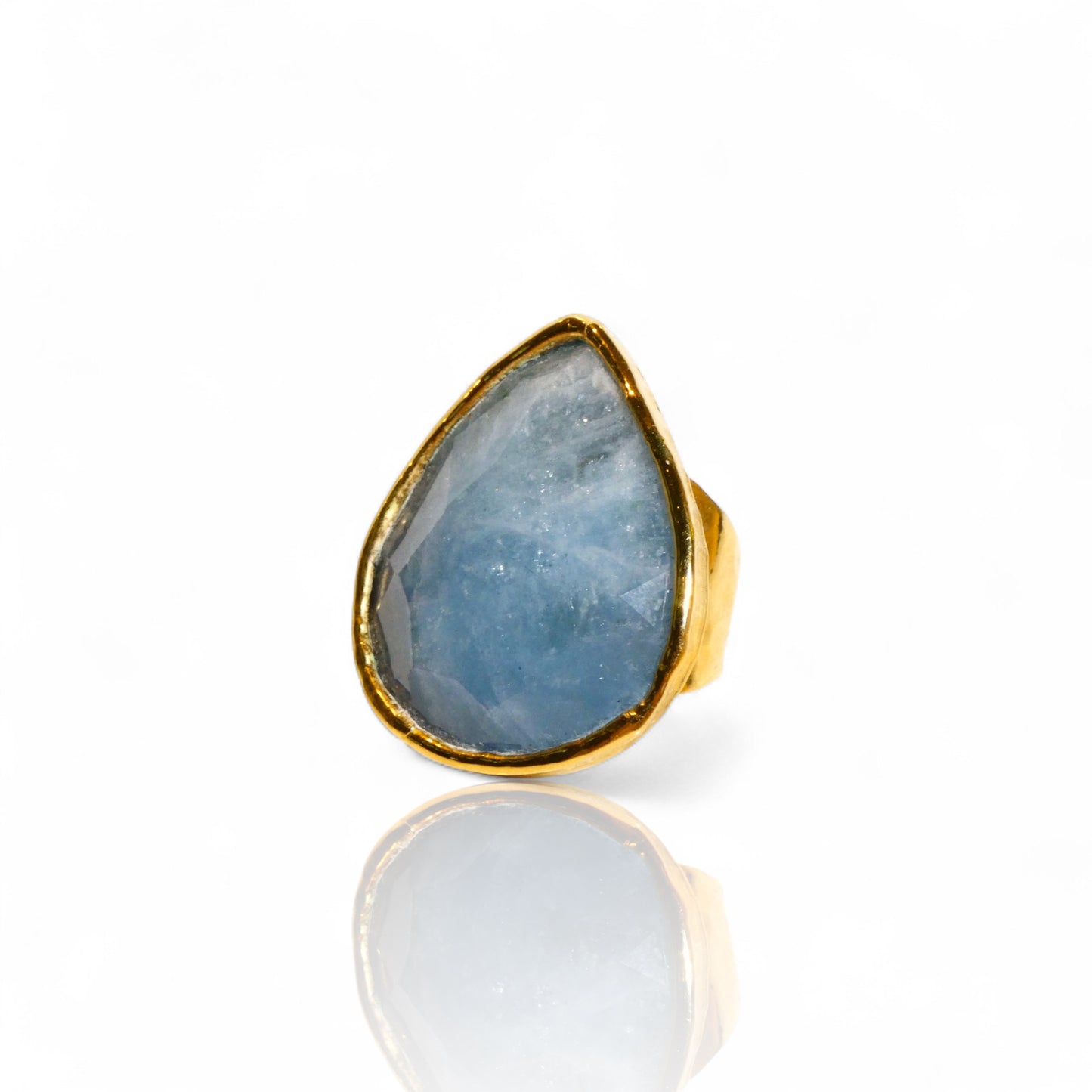 Natural Aquamarine Teardrop Ring