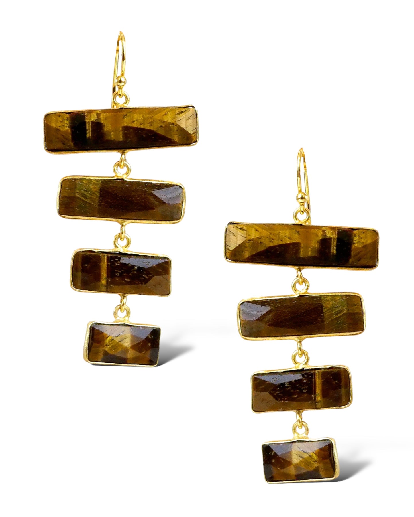 Gemstone Mobile Drop Earrings on Sterling Silver gold fill