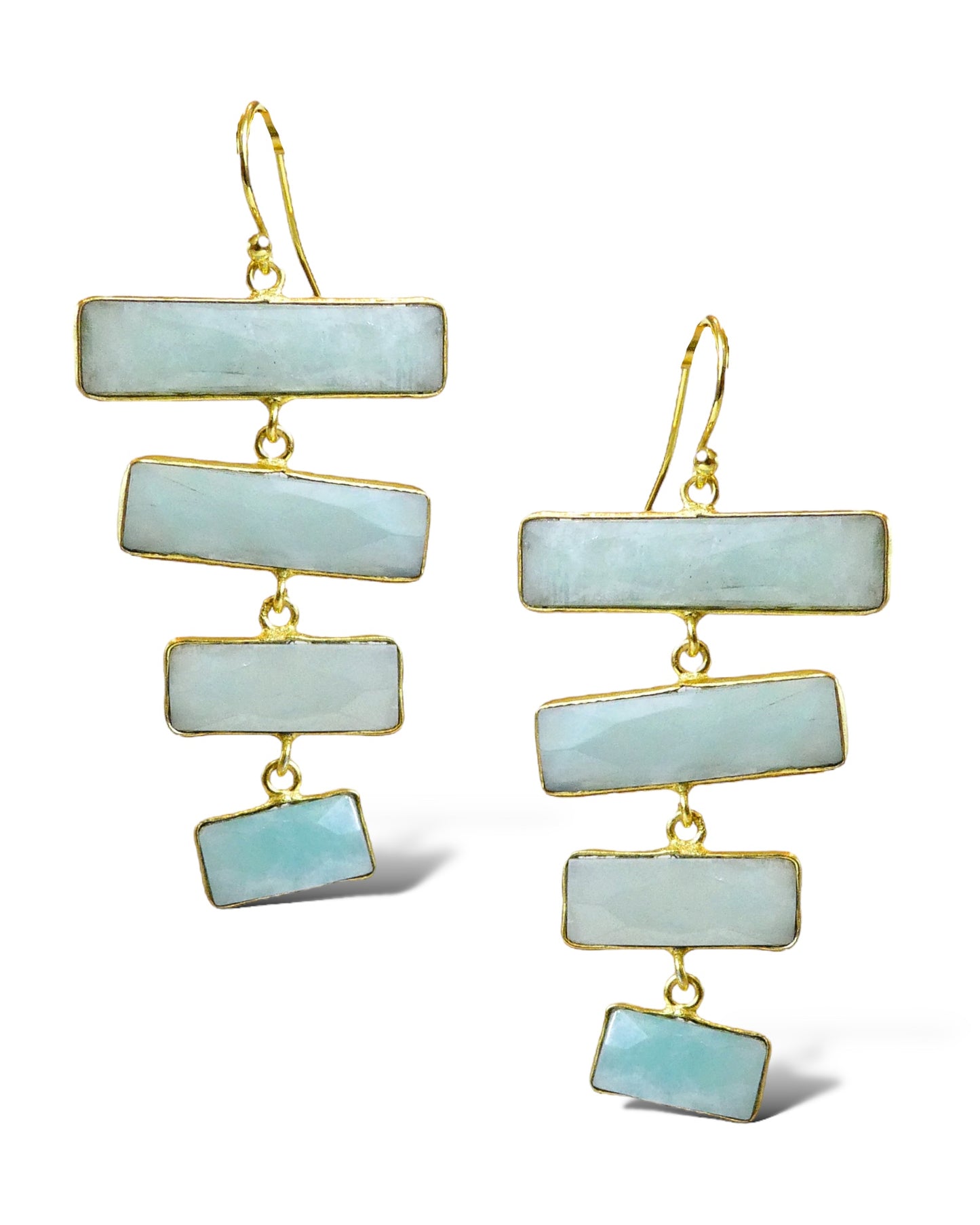 Gemstone Mobile Drop Earrings on Sterling Silver gold fill