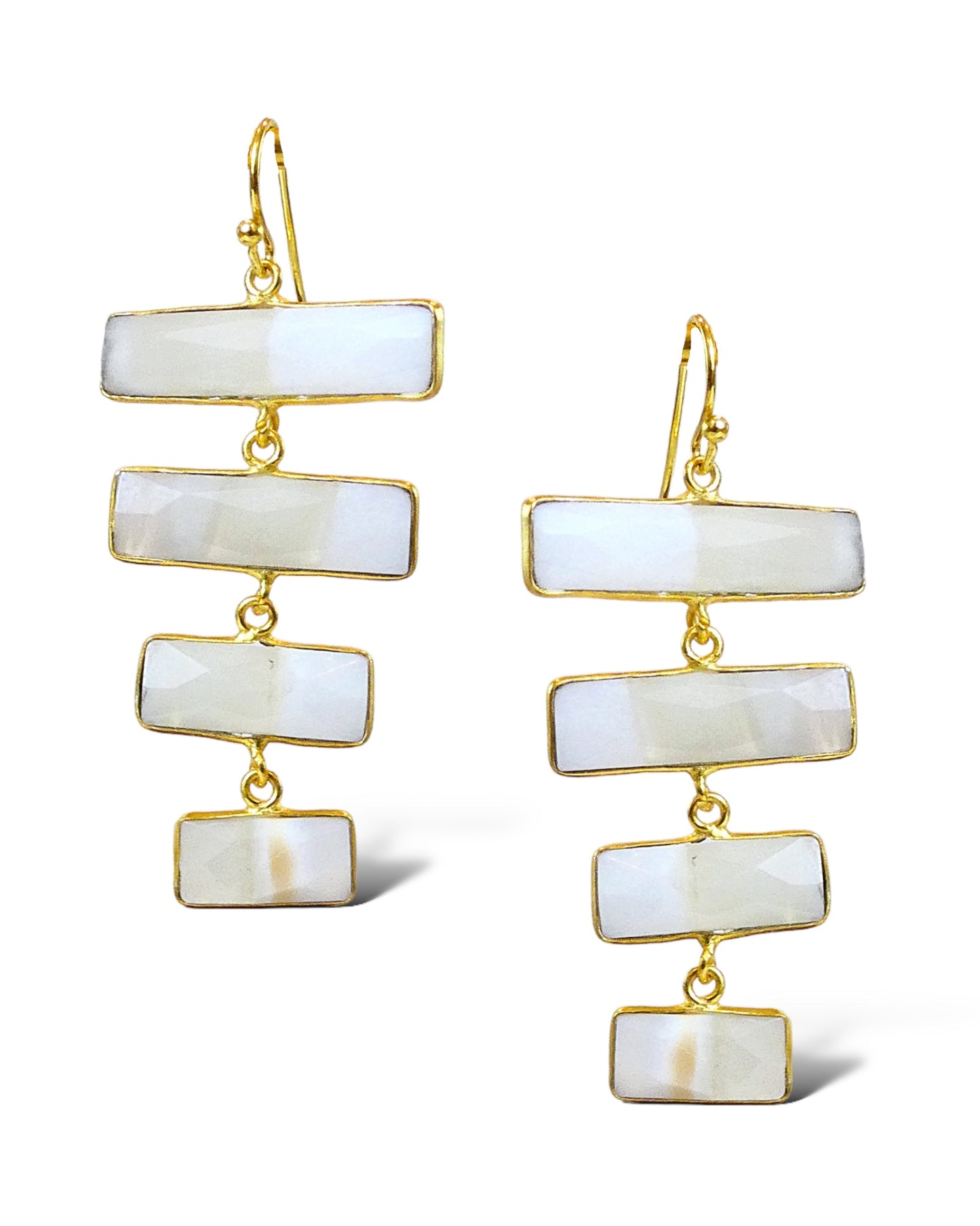 Gemstone Mobile Drop Earrings on Sterling Silver gold fill