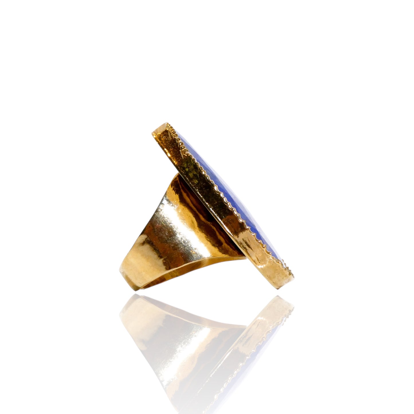 Natural Lapis Lazuli Teardrop Ring