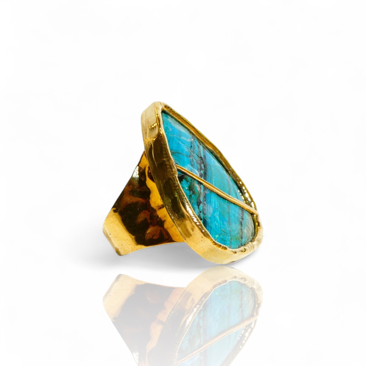 Pear Artisan Chrysocolla Ring