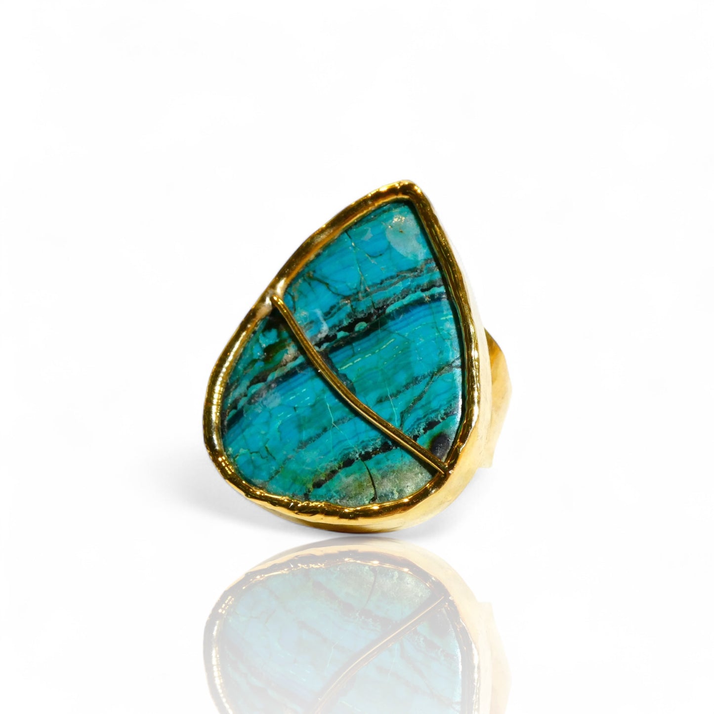 Pear Artisan Chrysocolla Ring