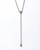 14k White Gold & Diamond Bezel Y Chain Necklace
