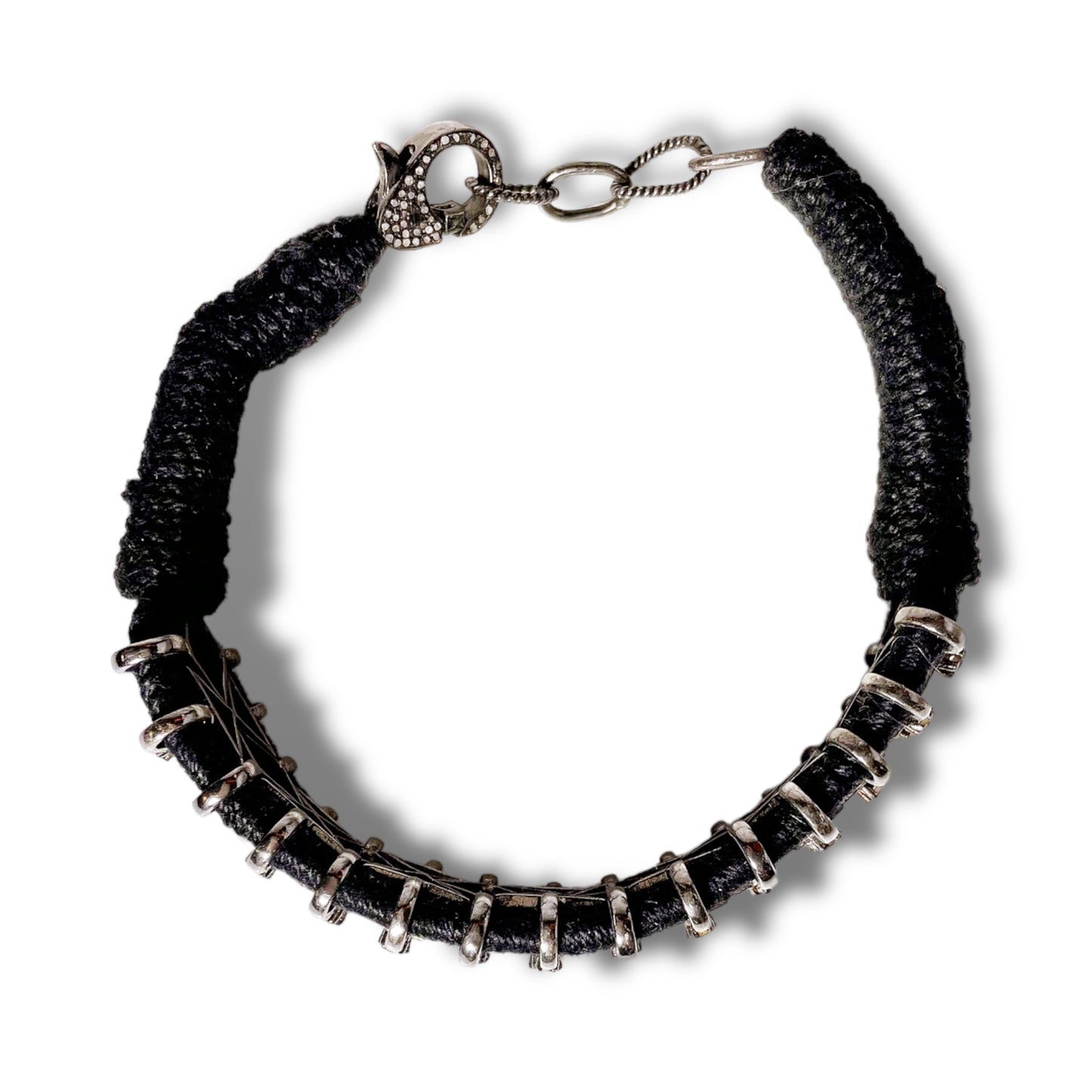 Silver and Black Diamond Cuff