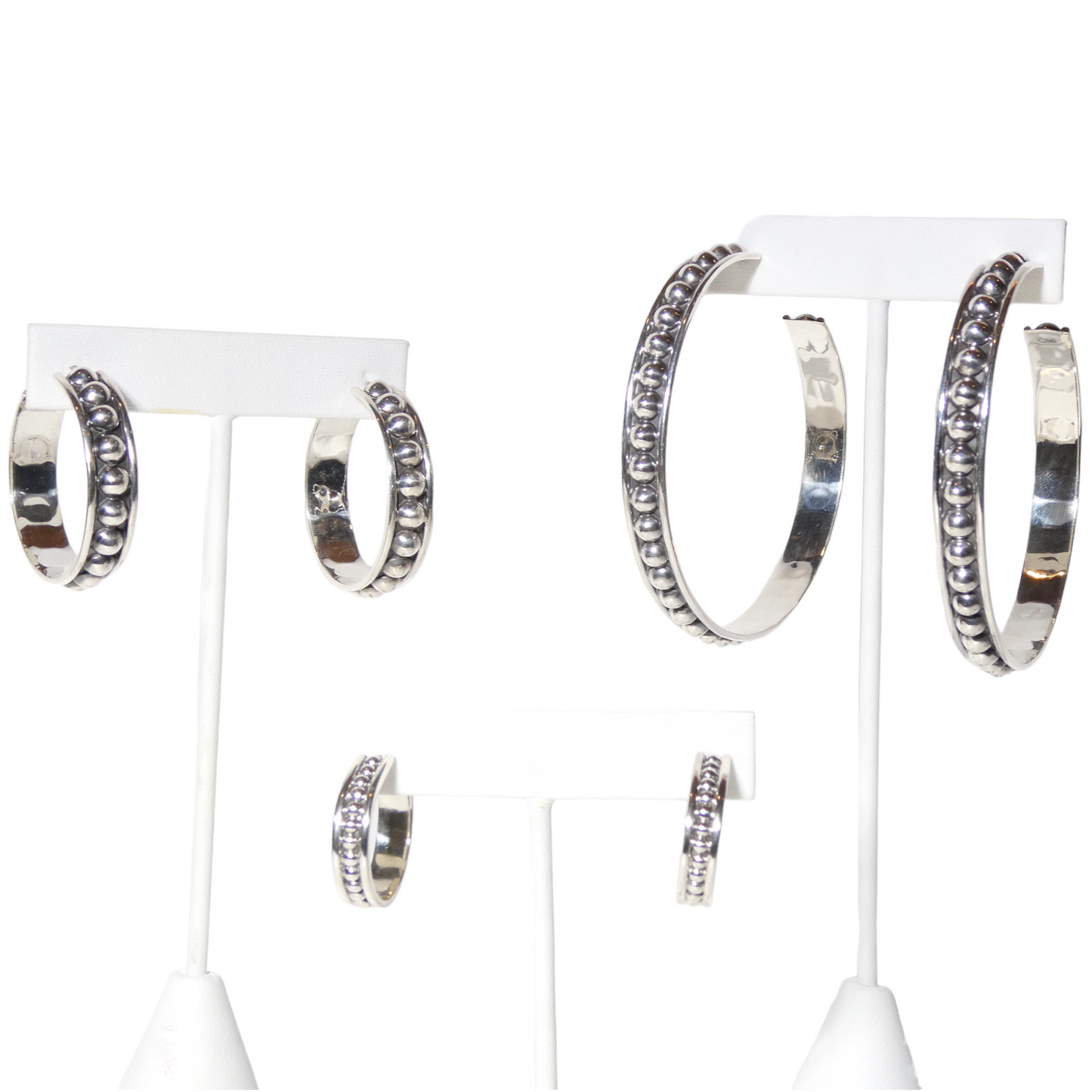 Sterling Silver Ball Hoop Earrings