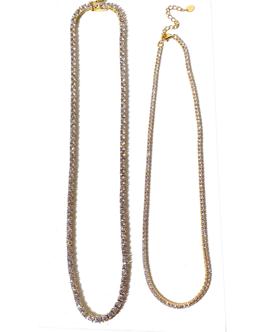 Tennis Necklaces in Gold-fill