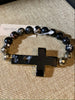 On Sale Large Cross Bracelets in Onyx