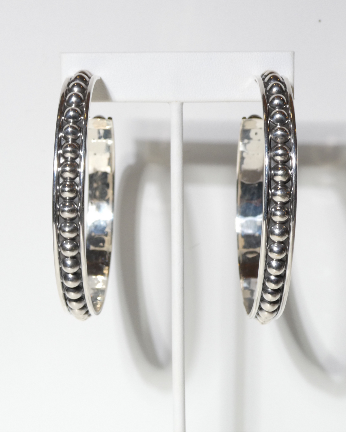 Sterling Silver Ball Hoop Earrings