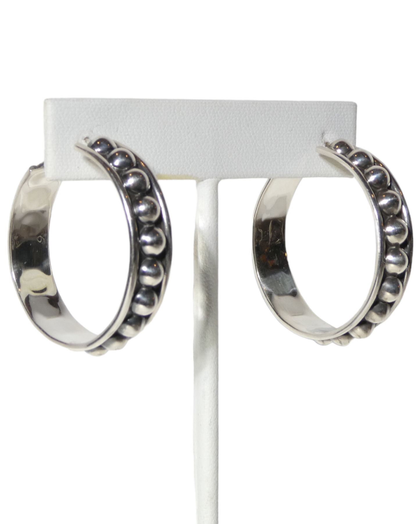 Sterling Silver Ball Hoop Earrings