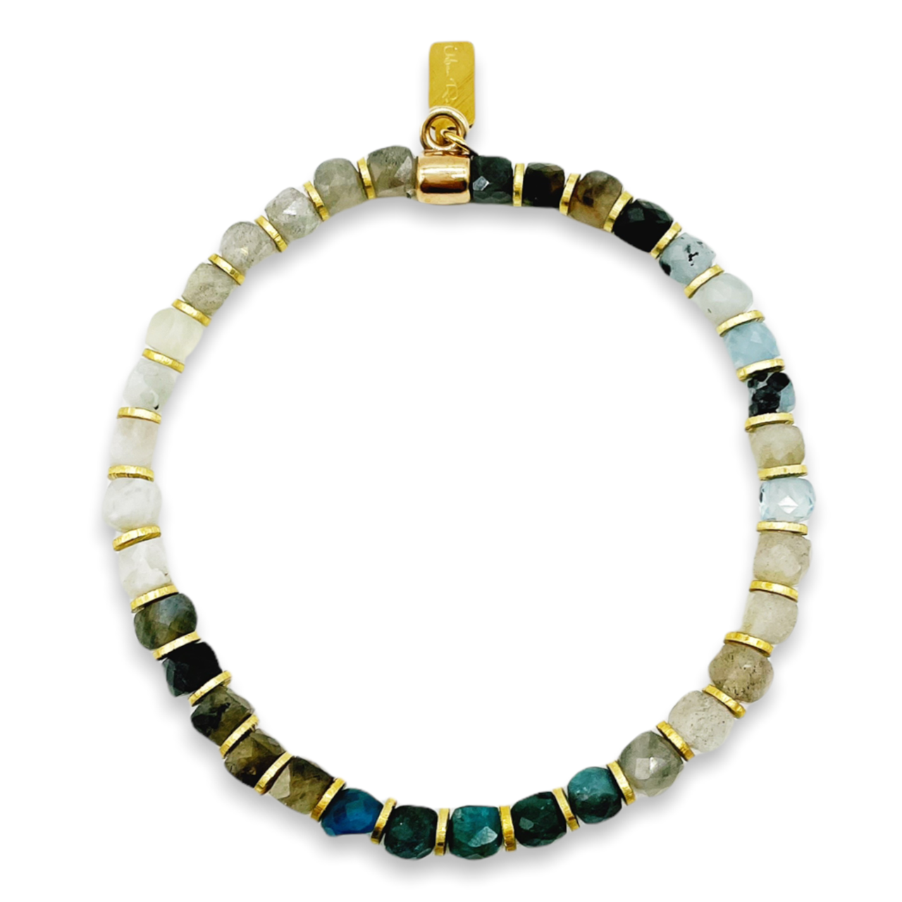 Squared Bead Natural Gemstone Bracelet 1