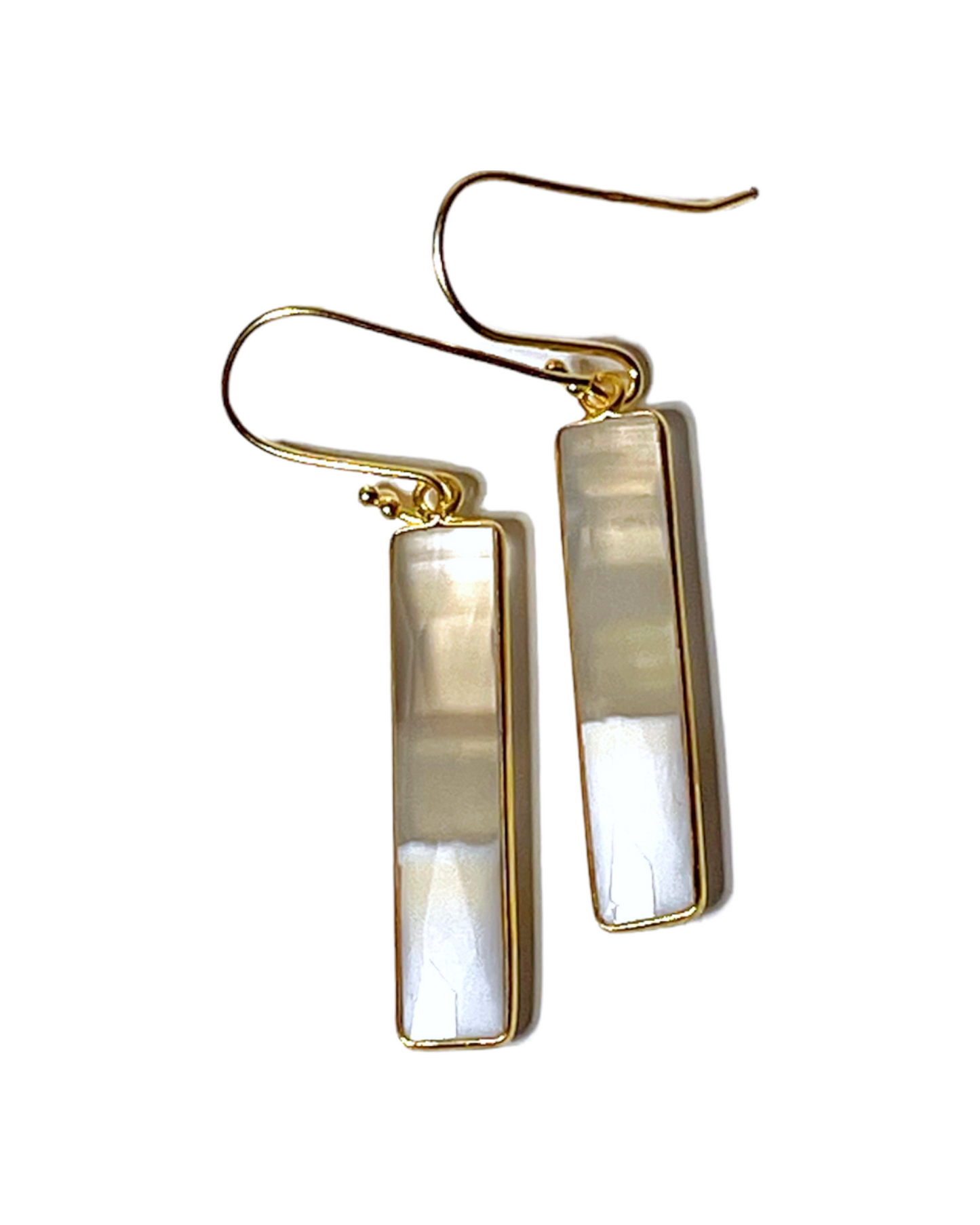 Rectangular Gemstone Drop Earrings