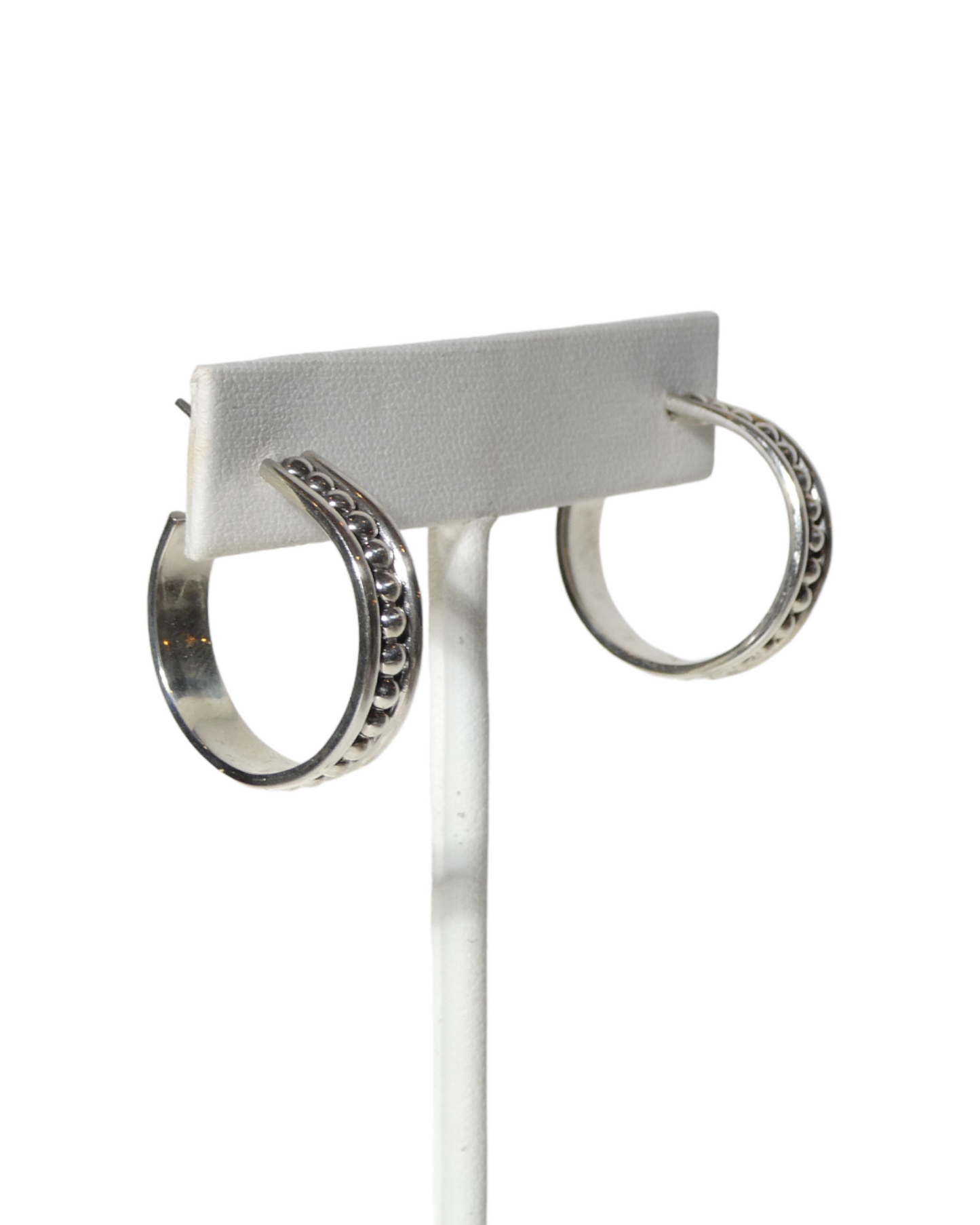 Sterling Silver Ball Hoop Earrings
