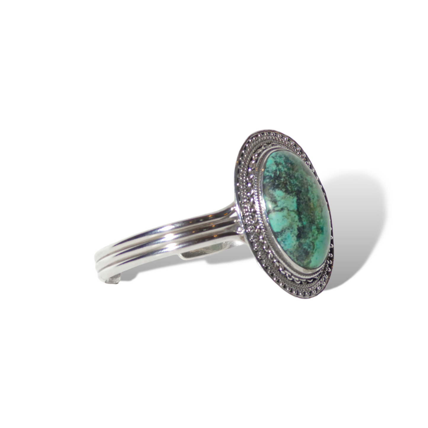 Turquoise Oval Cuff in Sterling Silver