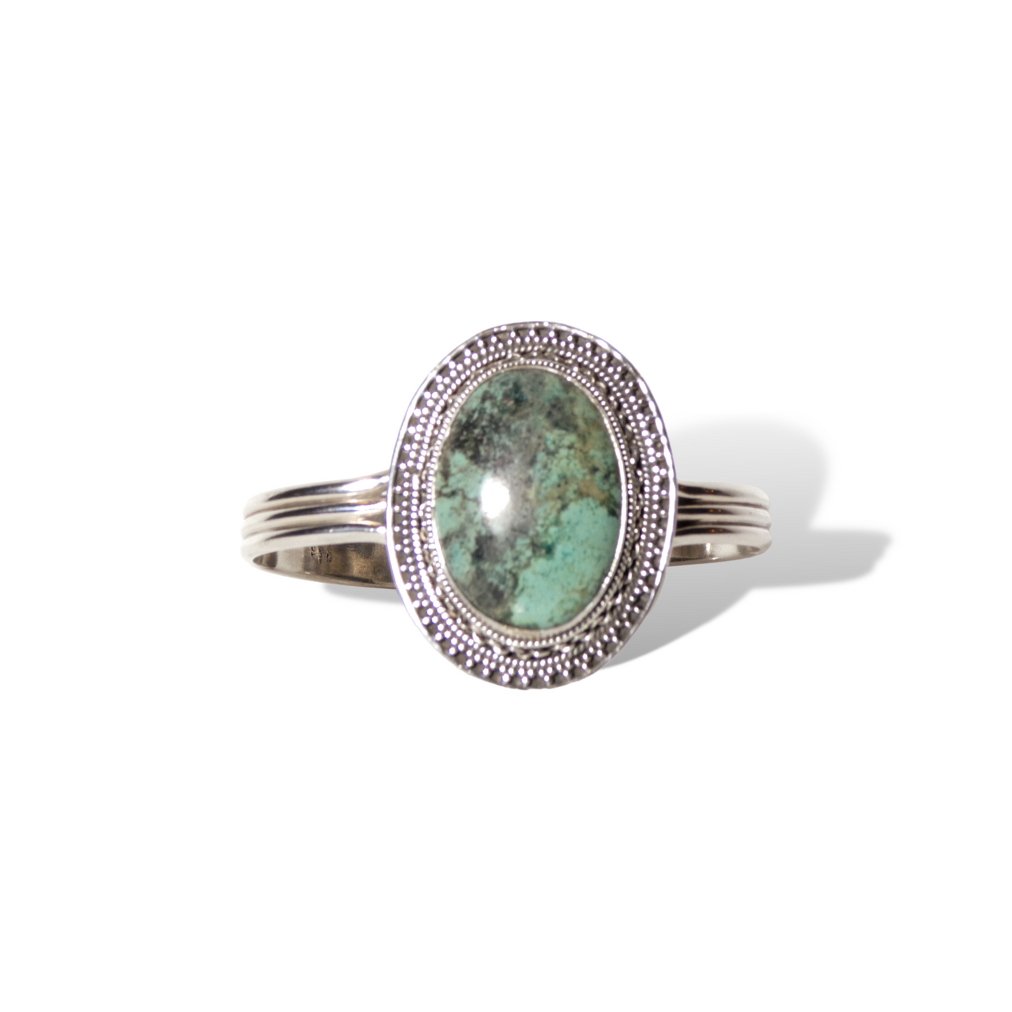 Turquoise Oval Cuff in Sterling Silver