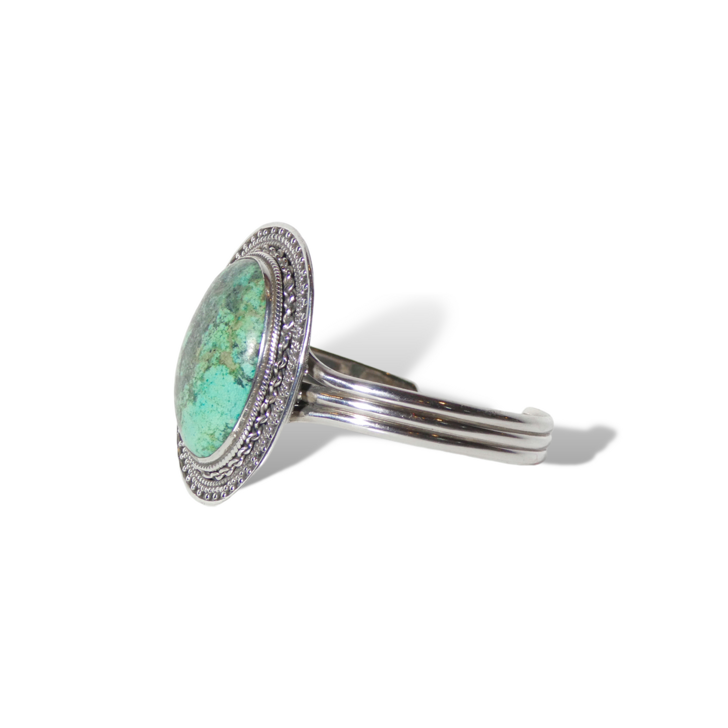 Turquoise Oval Cuff in Sterling Silver