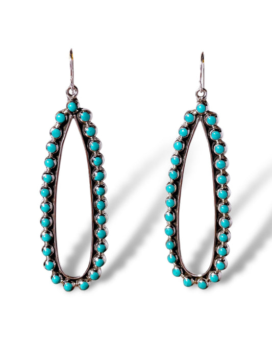 Sterling Turquoise Teardrop Earrings
