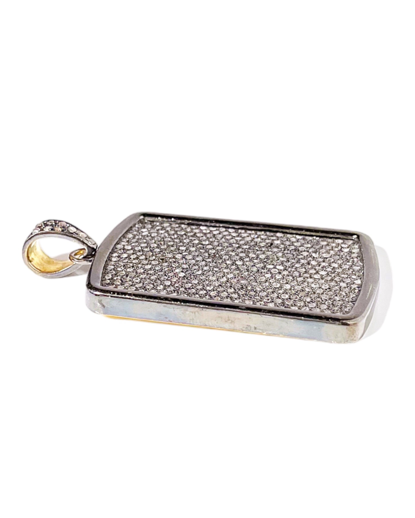 Pave Diamond Dog Tag Pendant