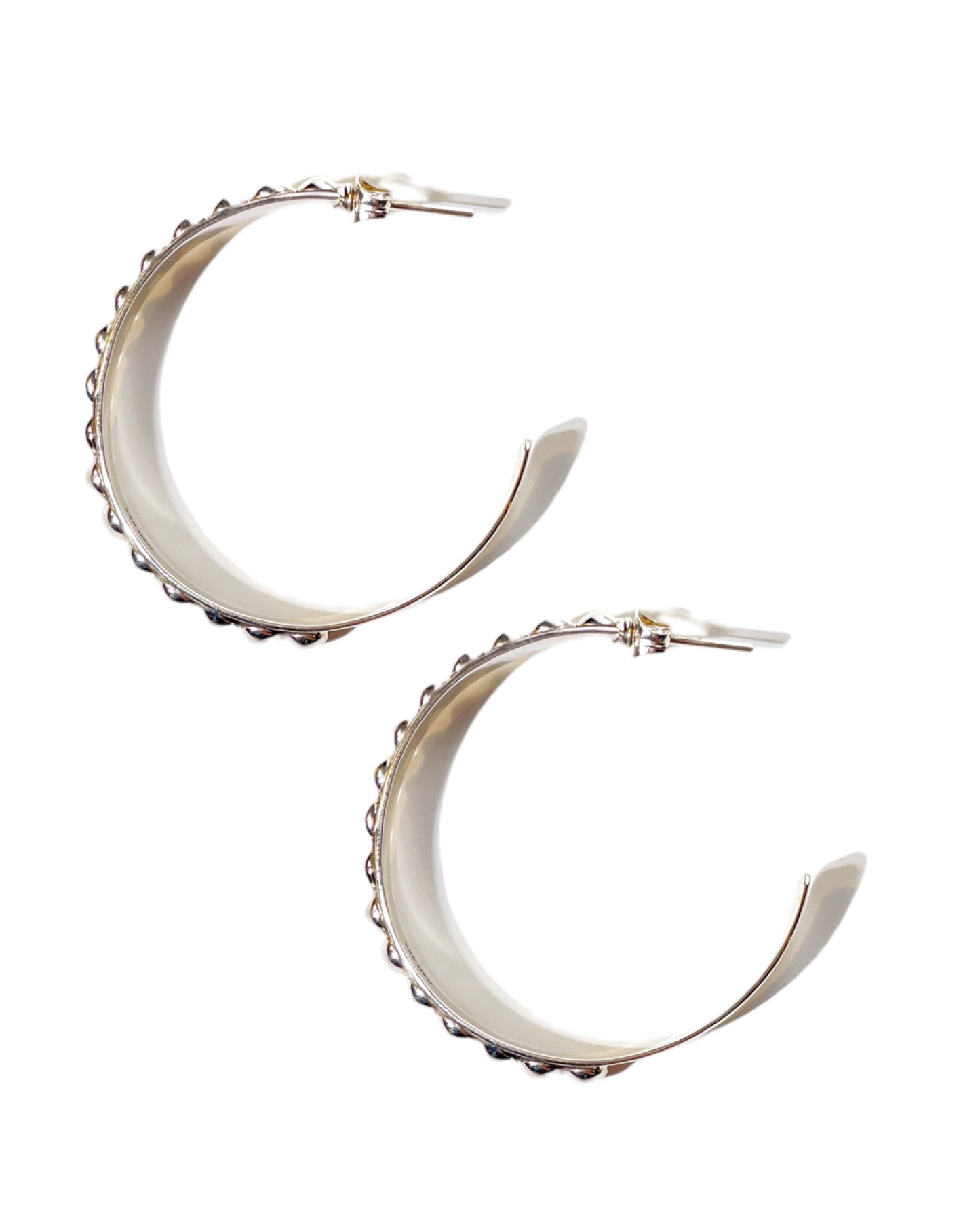 Shiny Sterling Silver Ball Hoops