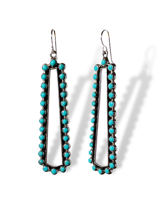 Sterling Turquoise Rectangular Earrings