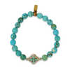 Turquoise Stacking and Flower Bracelet