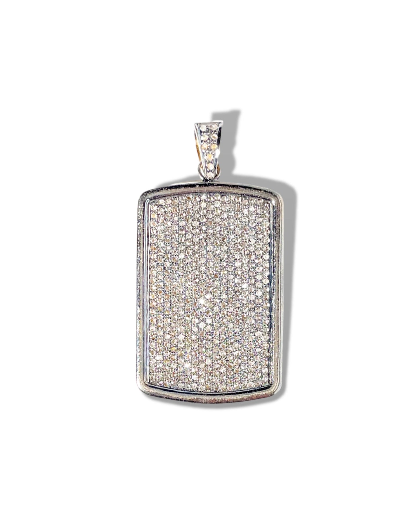 Pave Diamond Dog Tag Pendant