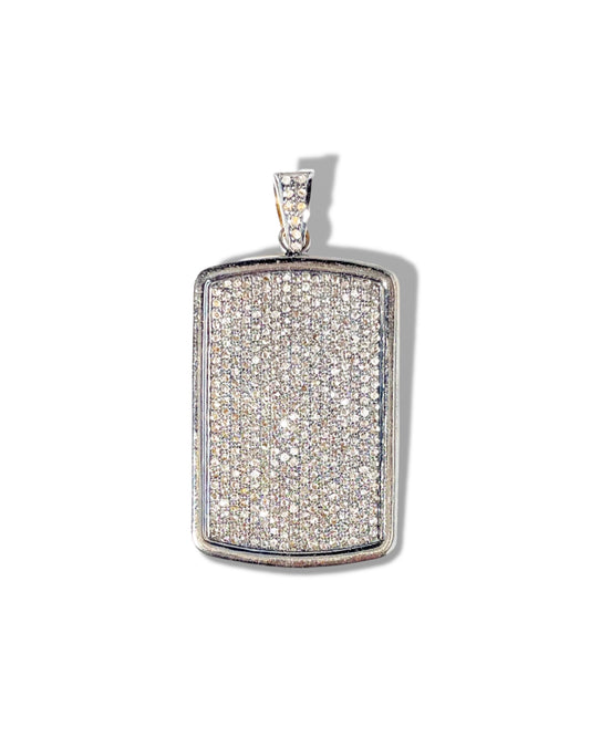Pave Diamond Dog Tag Pendant