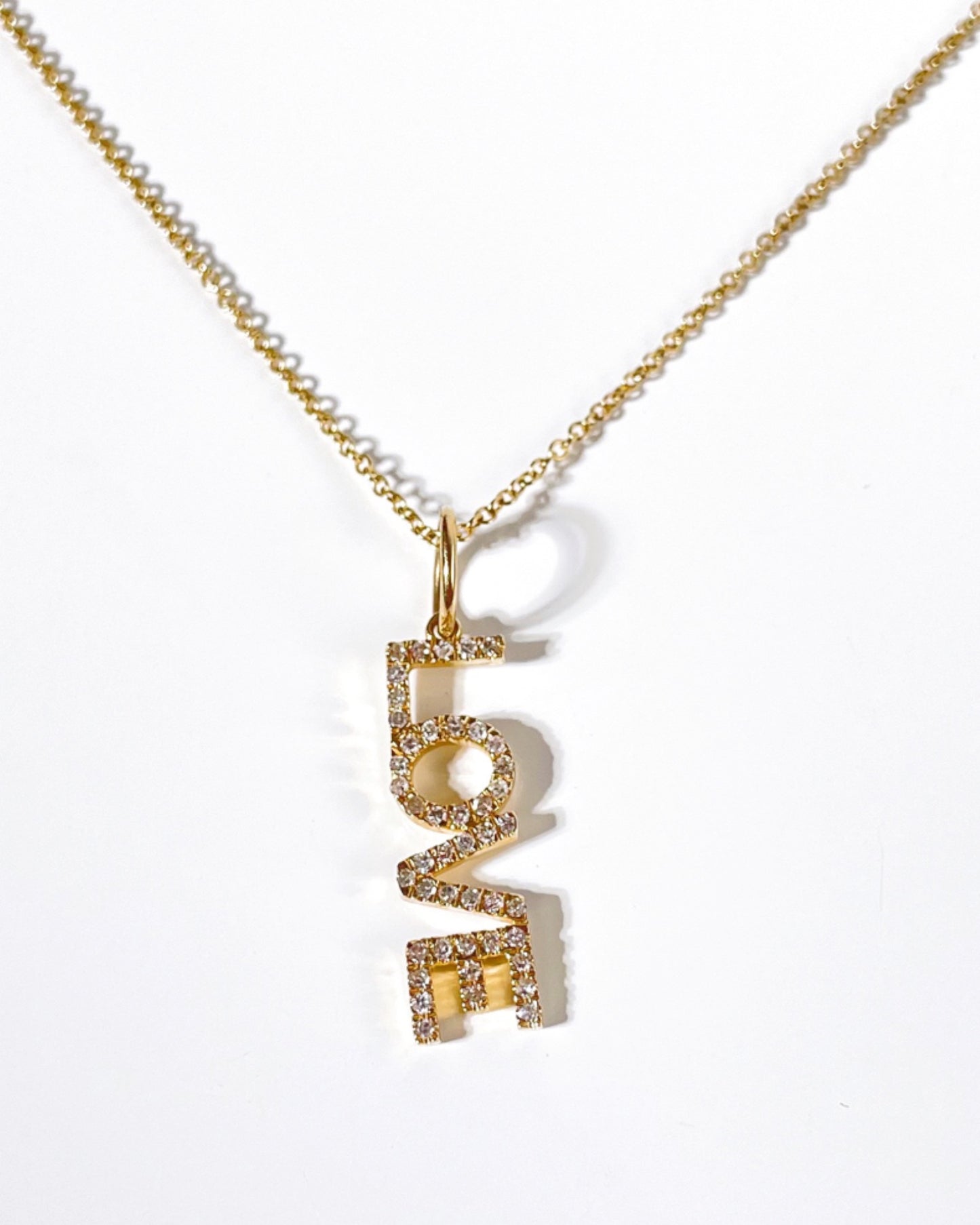 14k Vertical Love Necklace