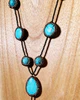 Long Hematite and Natural Gemstone Lariat Necklaces