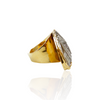 Gold Etched Druzy Adjustable Ring