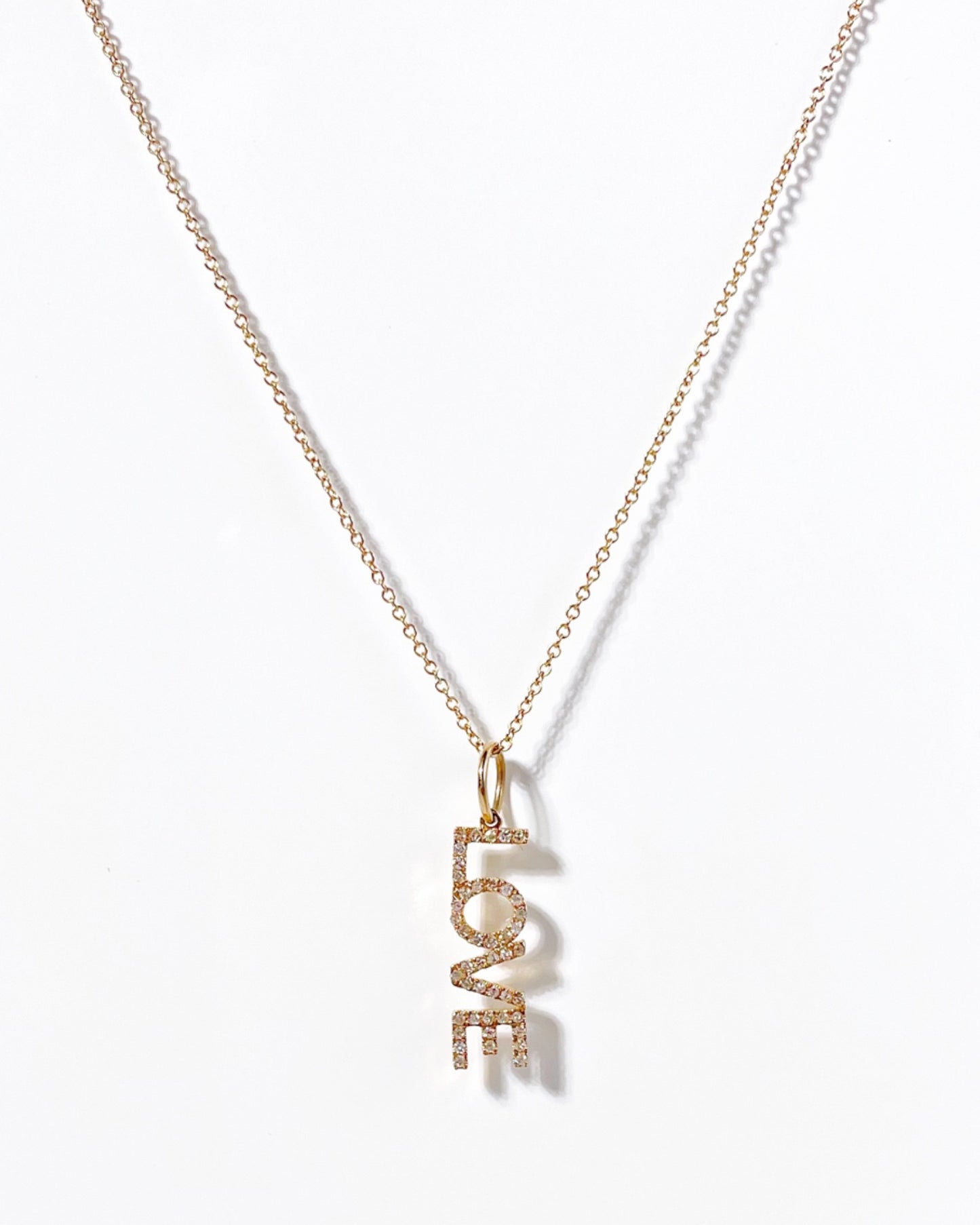 14k Vertical Love Necklace