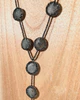 Long Hematite and Natural Gemstone Lariat Necklaces