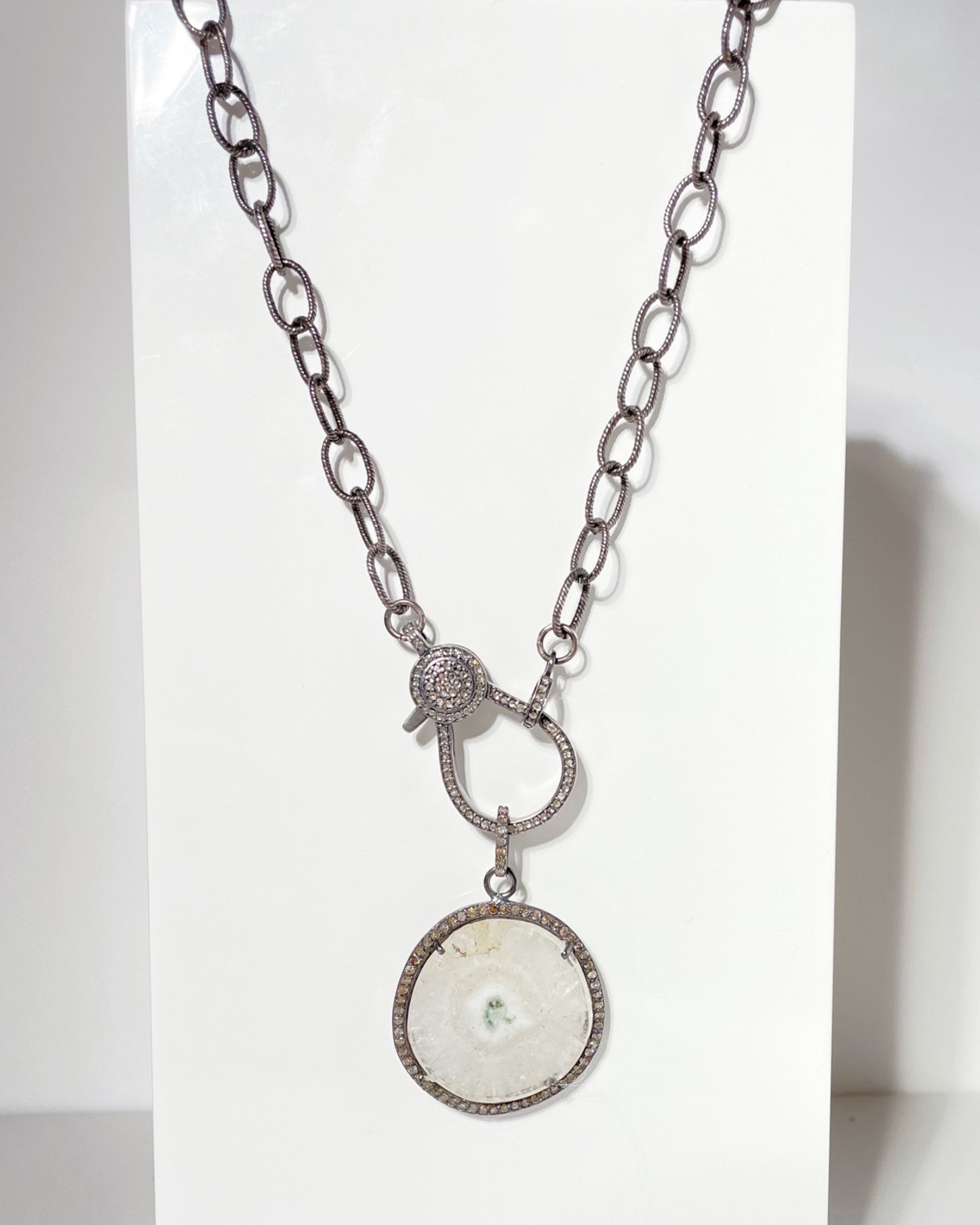 Diamond and Agate Pendant