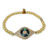 Pyrite Bracelet with Pave and Abalone Protective Eye