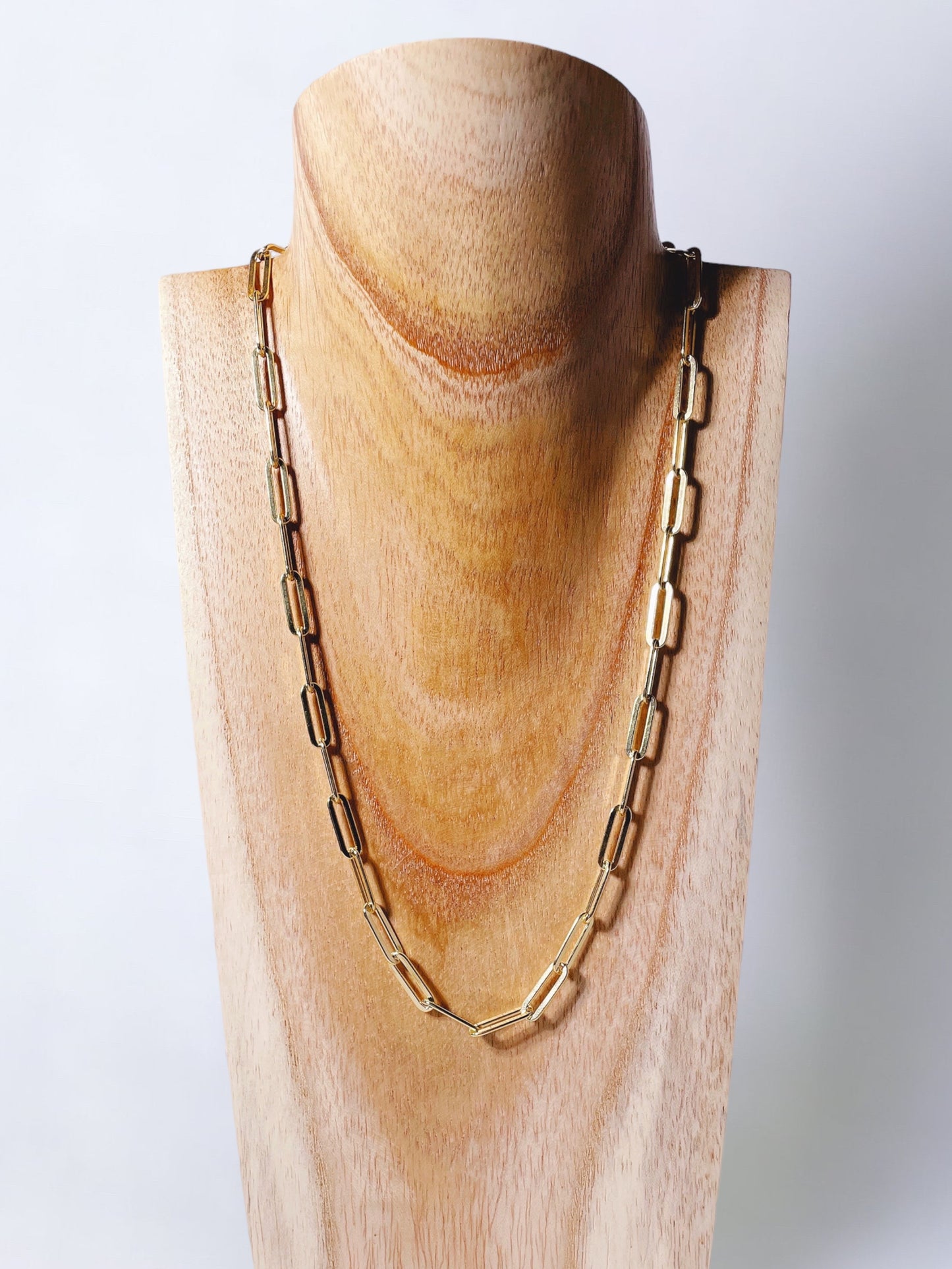 Sterling Silver Paperclip Chains in Gold