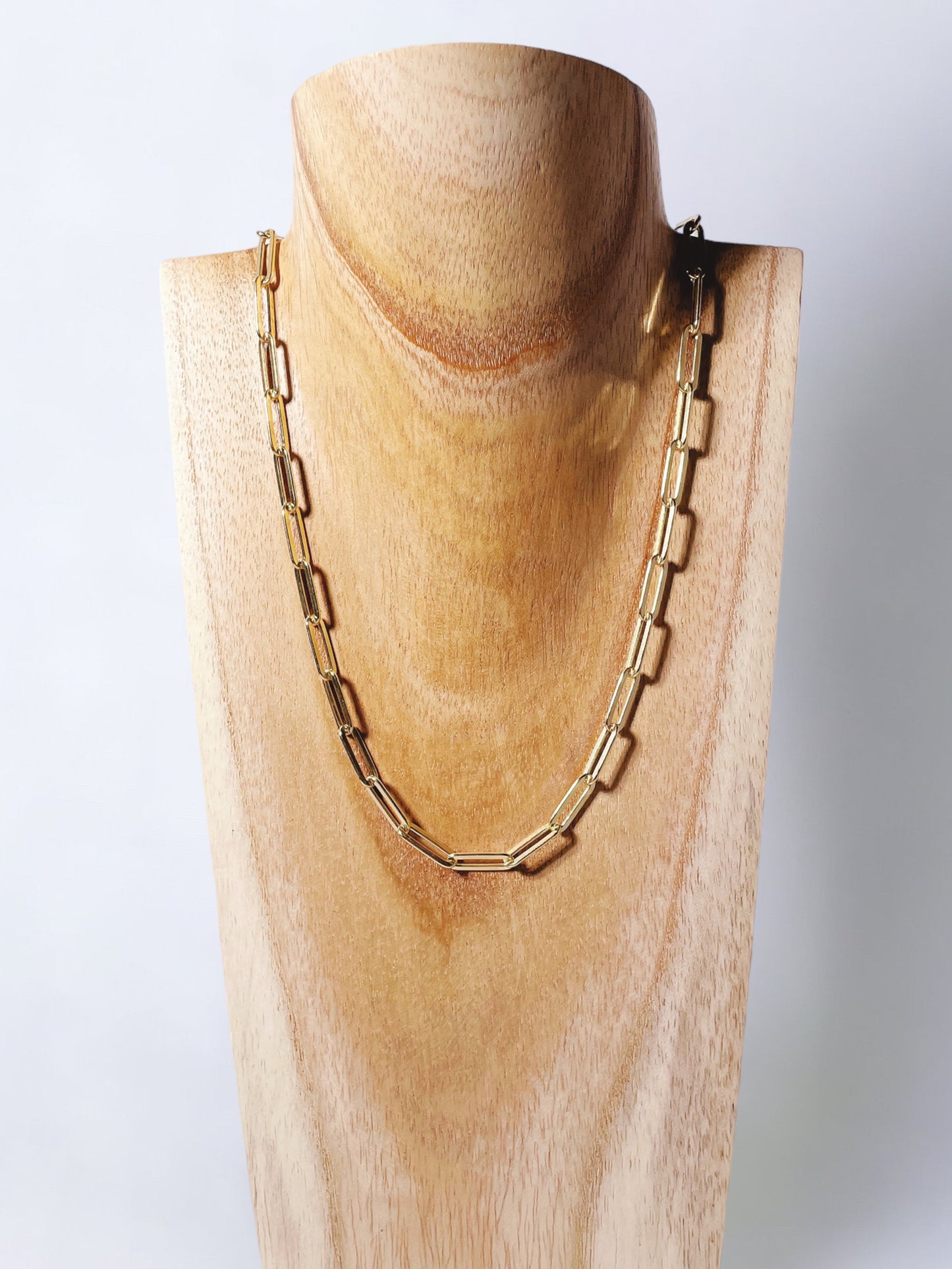 Sterling Silver Paperclip Chains in Gold