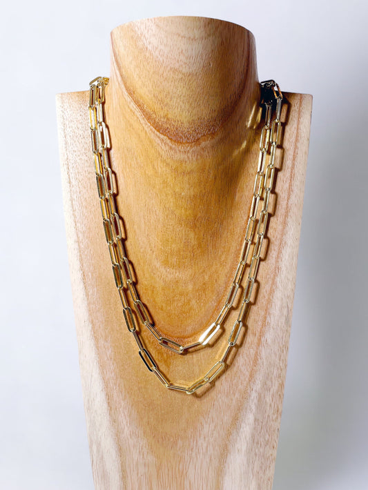 Sterling Silver Paperclip Chains in Gold