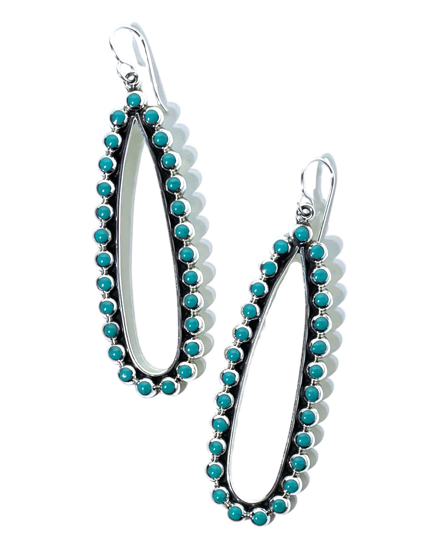 Sterling Turquoise Teardrop Earrings